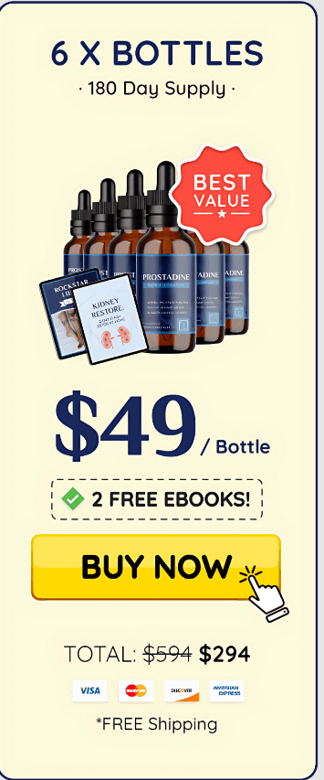 Prostadine 6 bottles 180-day supply $39 per bottle best value